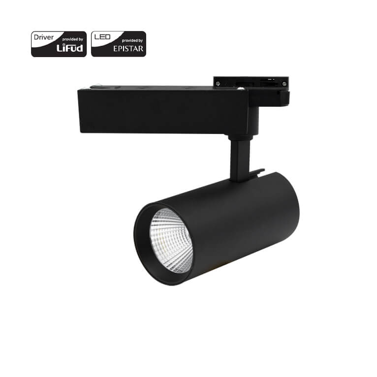 Projetor LED COB 30W p/ Calha Bifásica (2 Circuitos) 3000K 
