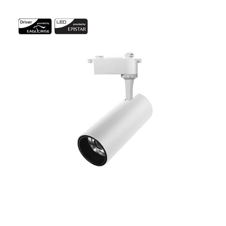 Projetor LED 30W p/ Calha Bifásica (2 Circuitos) 3000K 