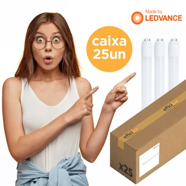 Tubo LED T8 FILUX 18W 120cm 6500K 120lm/w - 25un