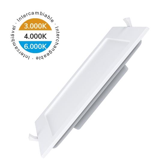 Downlight LED PRO CCT Quadrado 3A 12W 