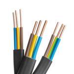 electric screened cable with many wires isolated white scaled