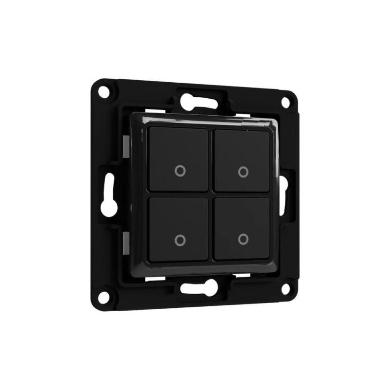 Shelly Wall Switch 4 Black Interruptor de parede de 4 botoes