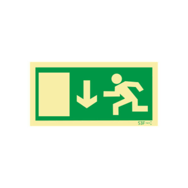 Sinal Emergencia Saida Seta P baixo 200x100 10001 FL