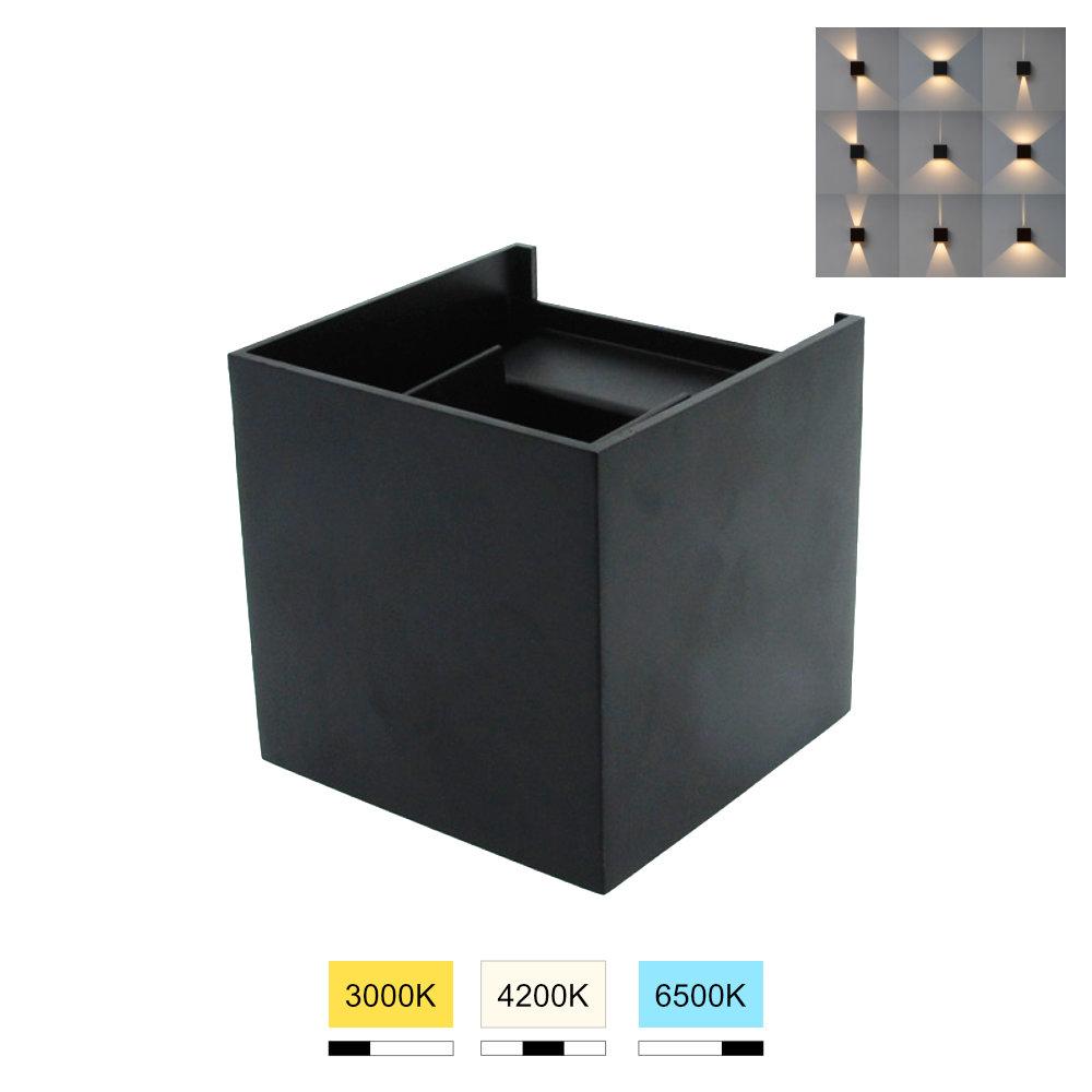 Aplique de Parede LED Cubo 6W CCT Preto 11273