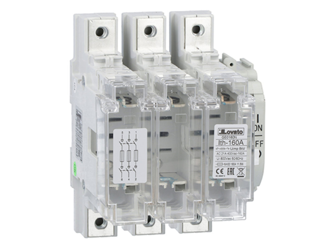 Interruptor-seccionador fusíveis 3P 160A. p/3x fus NH-00 (s/manípulo) Interruptor-seccionador fusíveis 3P 160A. p/3x fus NH-00 (s/manípulo)