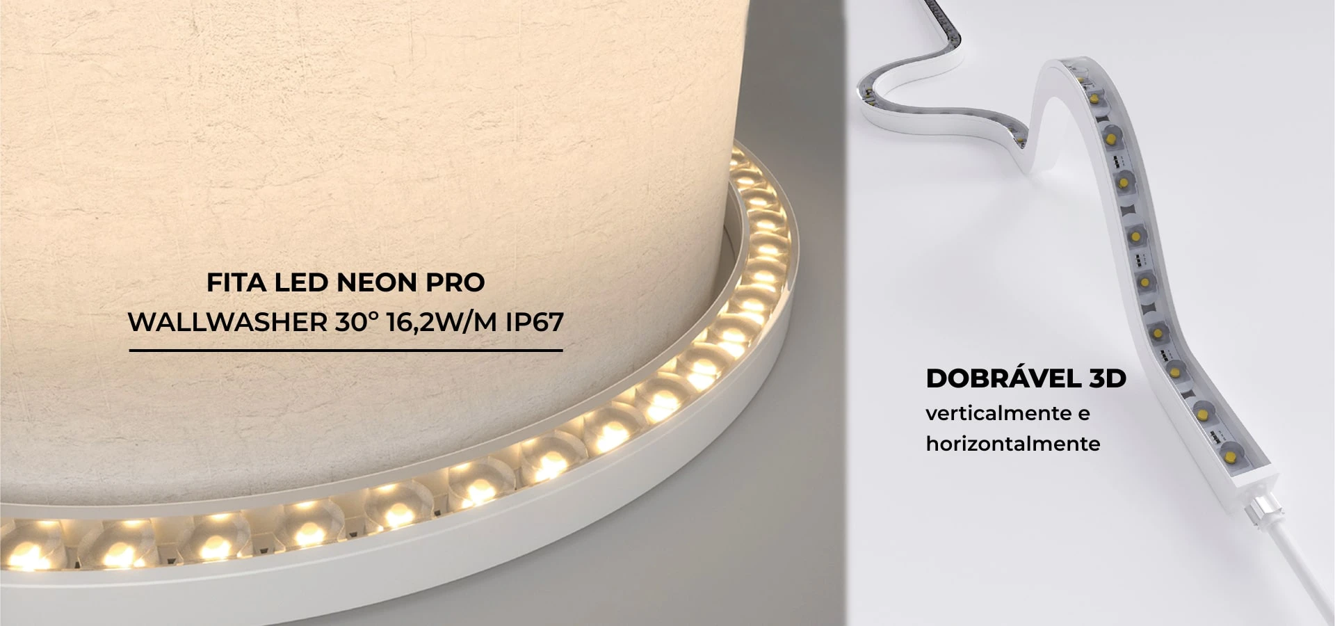 Fita LED NEON PRO WallWasher 30º 24V 16.2W/M IP67