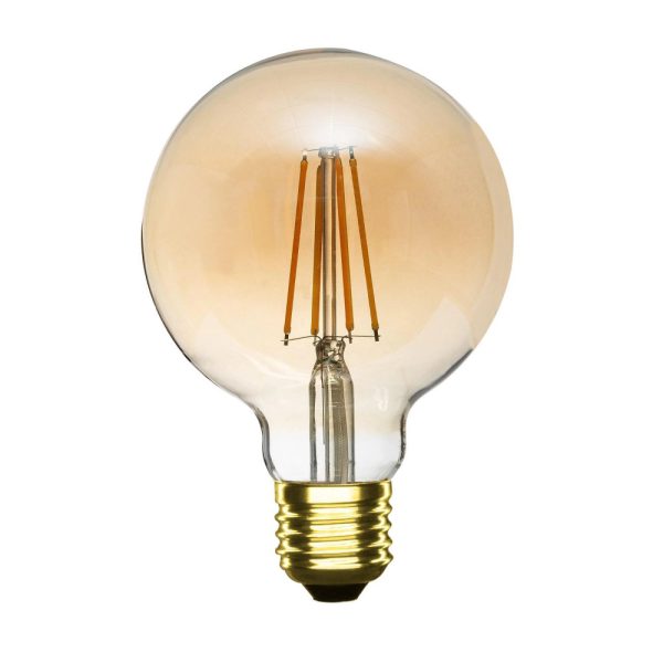 Lâmpada LED Filamento E27 G95 6W 2700K 720lm Regulável Gold
