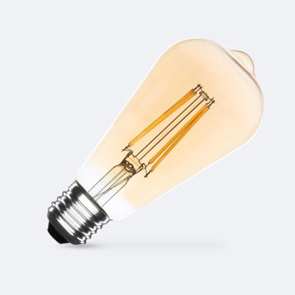 Lâmpada LED Filamento E27 ST64 8W 2700K 1055lm Regulável Gold