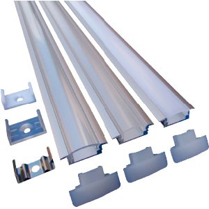 Perfil Aluminio Para Empotrar Opaco 2M F2815