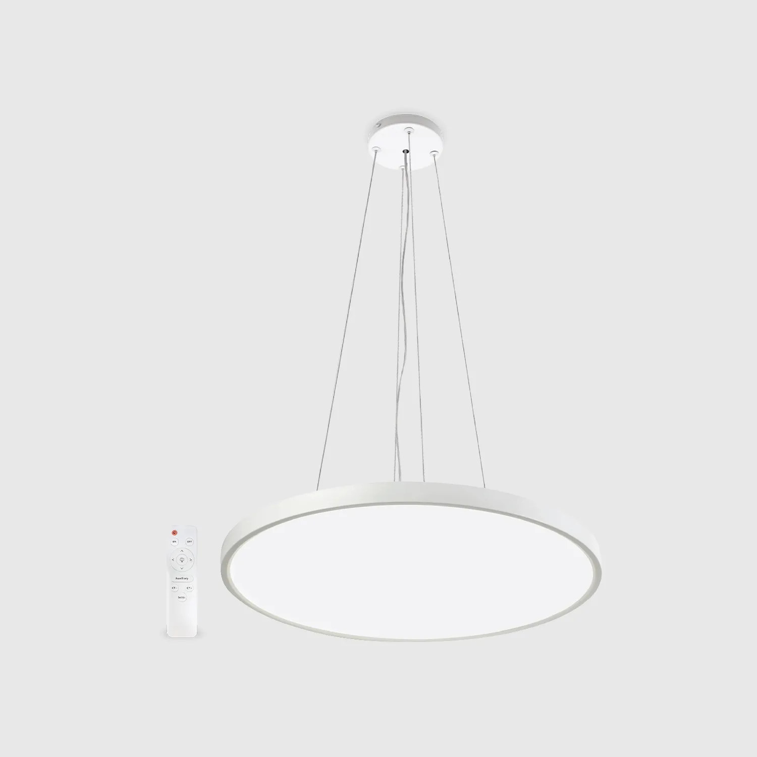 Plafon LED Redondo Super Slim Branco Suspenso Dimável C/Comando 3CCT Plafon LED Redondo Super Slim Branco Suspenso Dimável C/Comando 3CCT