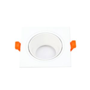 Aro Downlight Quadrado75Ø para GU10 Branco/Branco F1570